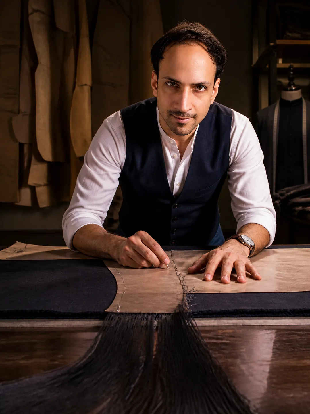 The Uninvited Third: Tailor's Workroom — AI Portrait Prompt
