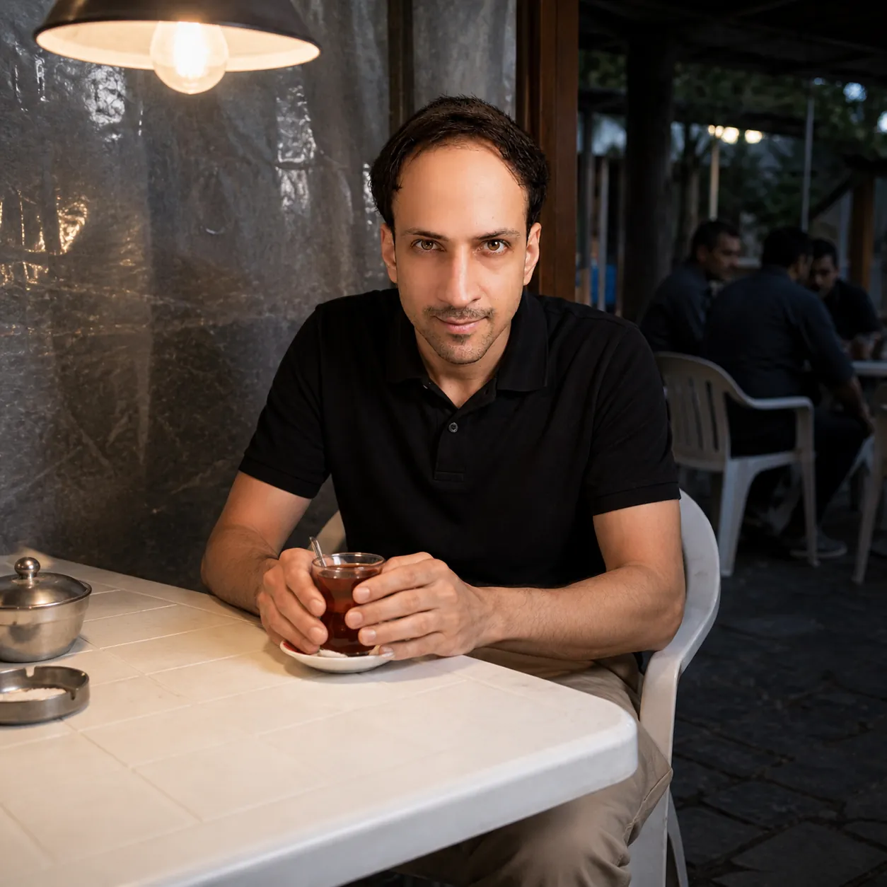 Tea Leaves Gather at the Center — AI Portrait Prompt