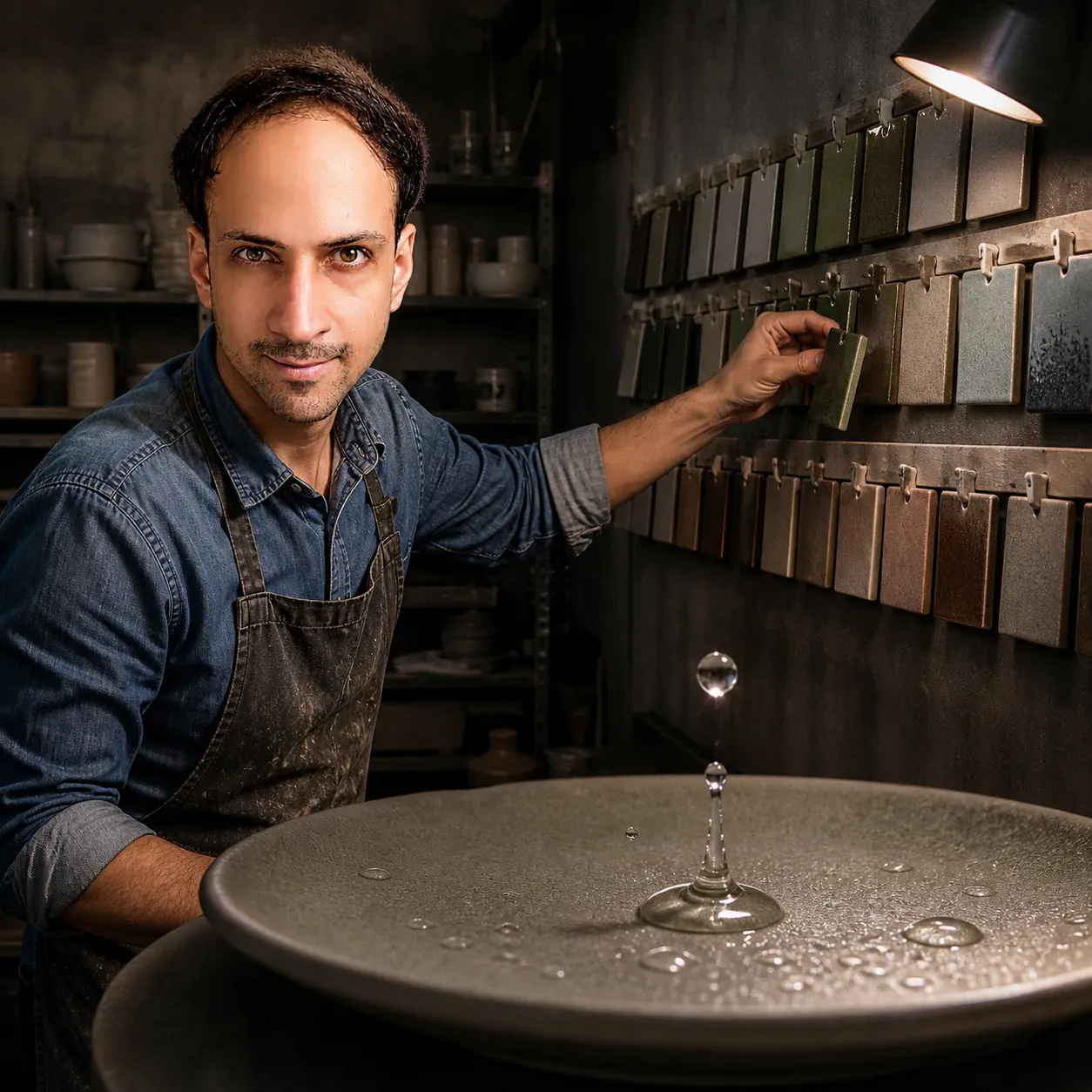 Self-Launching Dew in the Glaze Room — AI Portrait Prompt