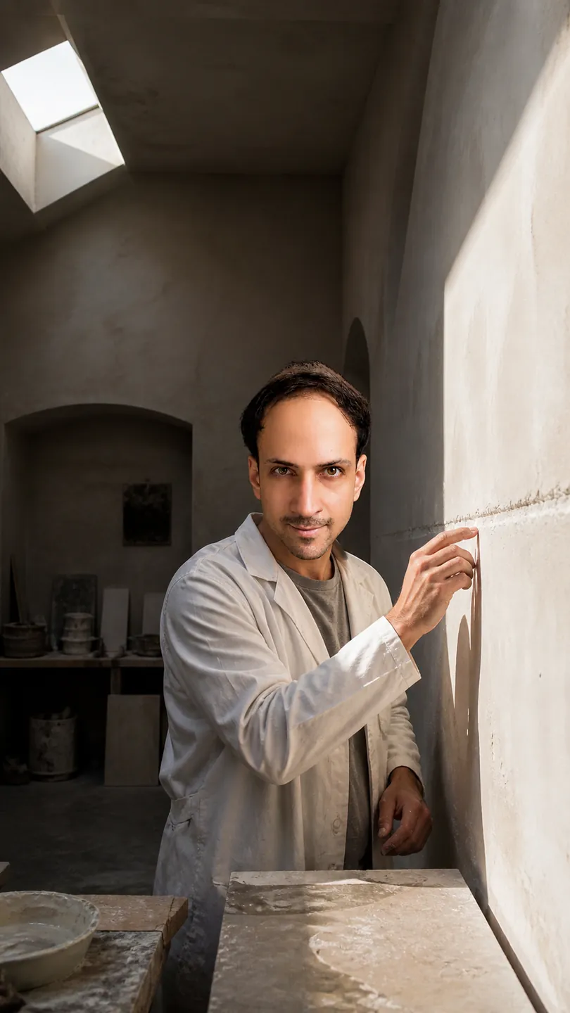 Morning Dose: Plasterer's Studio — AI Portrait Prompt