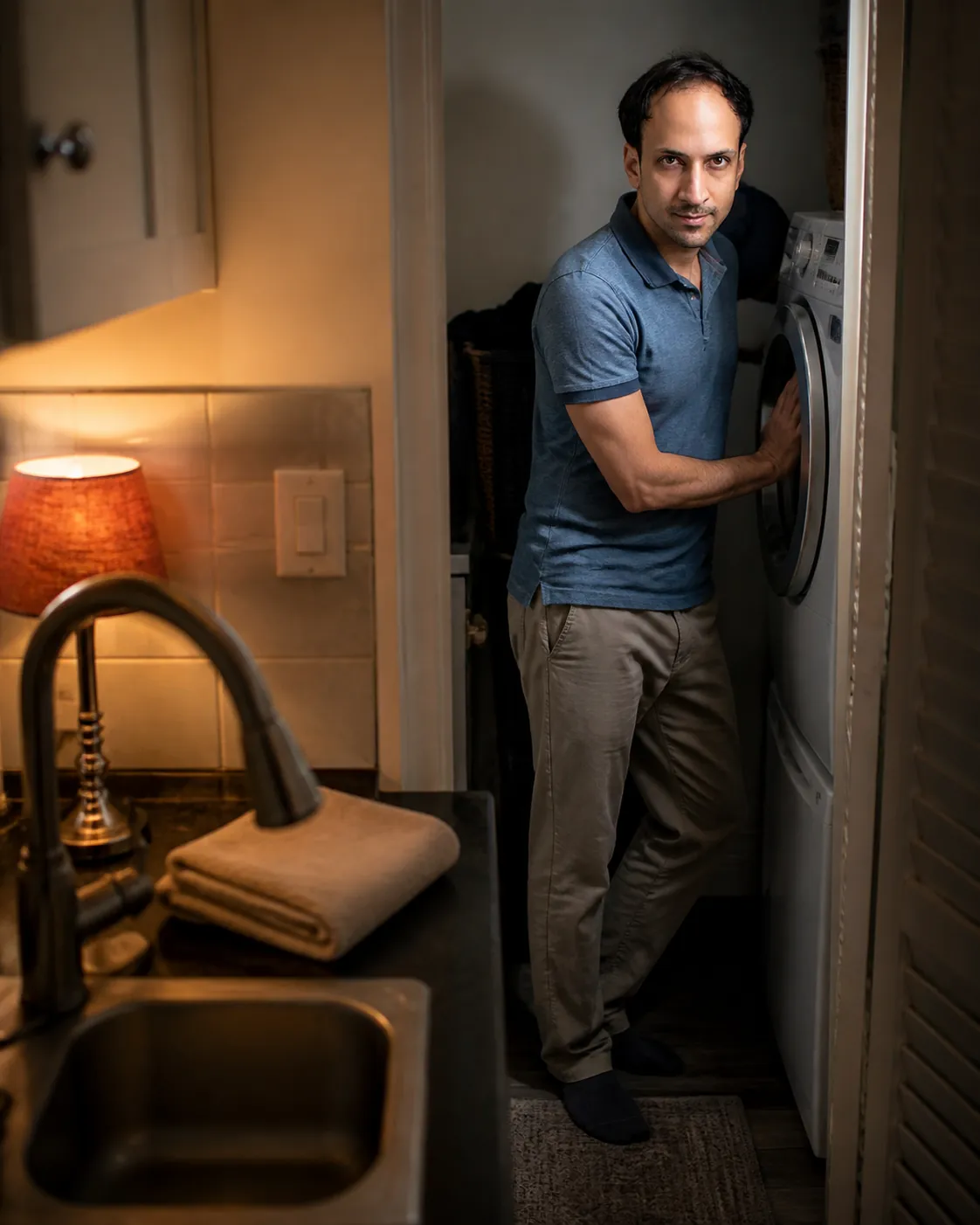Not Yet Left: Small Laundry Alcove Off the Kitchen — AI Portrait Prompt