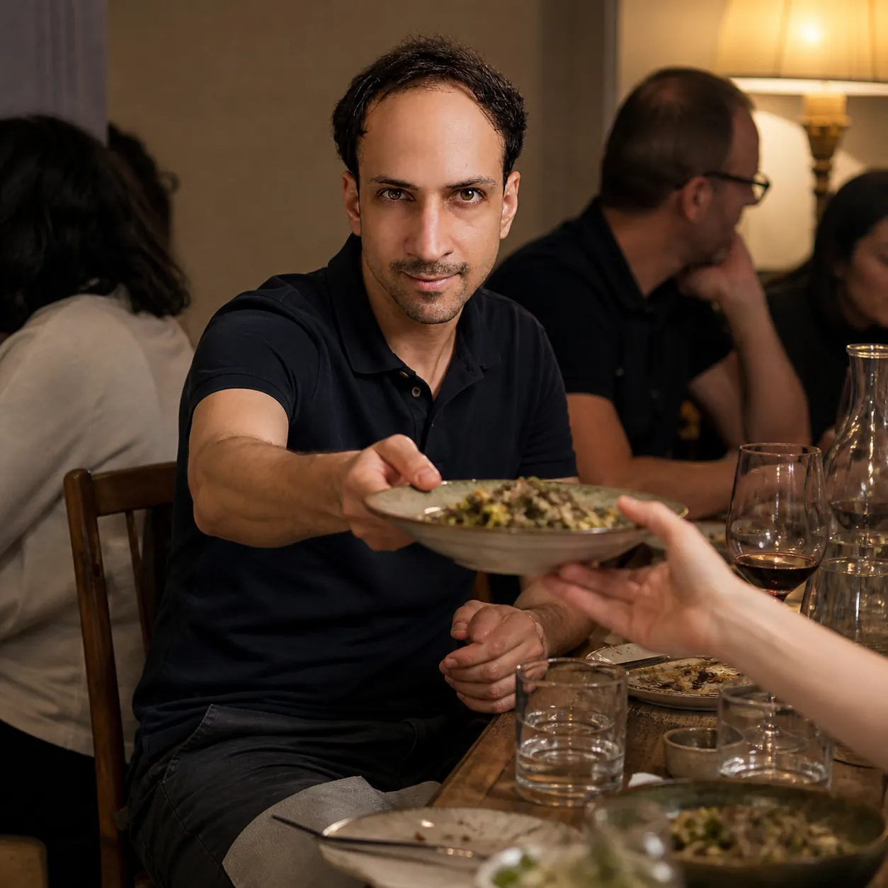 Passing the Dish Along — AI Portrait Prompt
