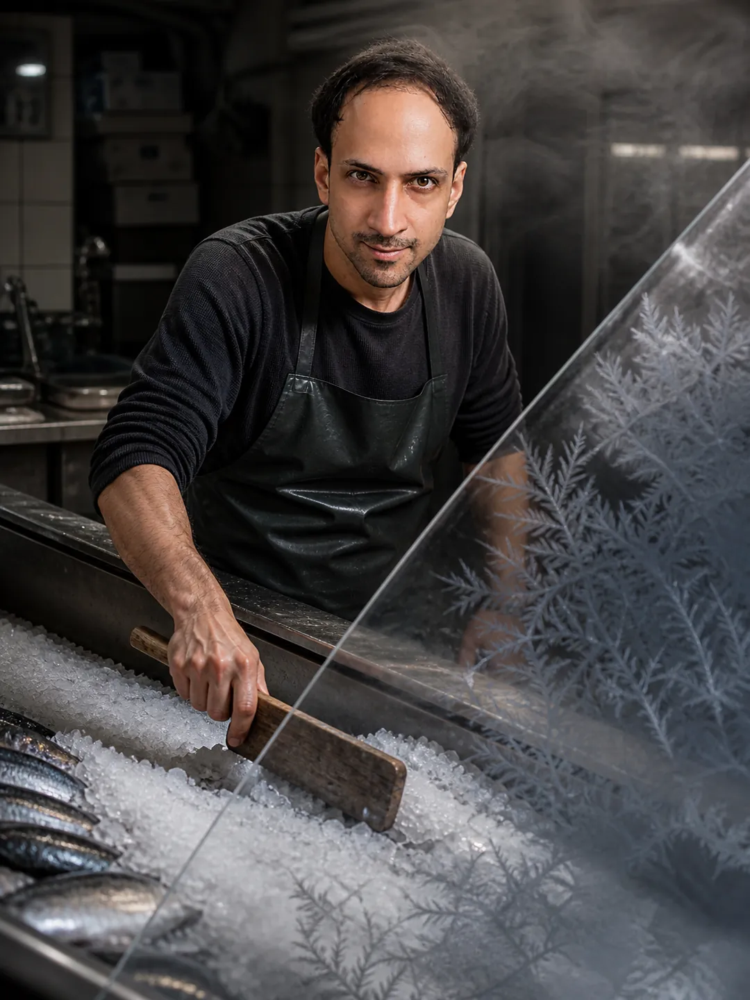 Frost Ferns in the Fish Market Counter — AI Portrait Prompt