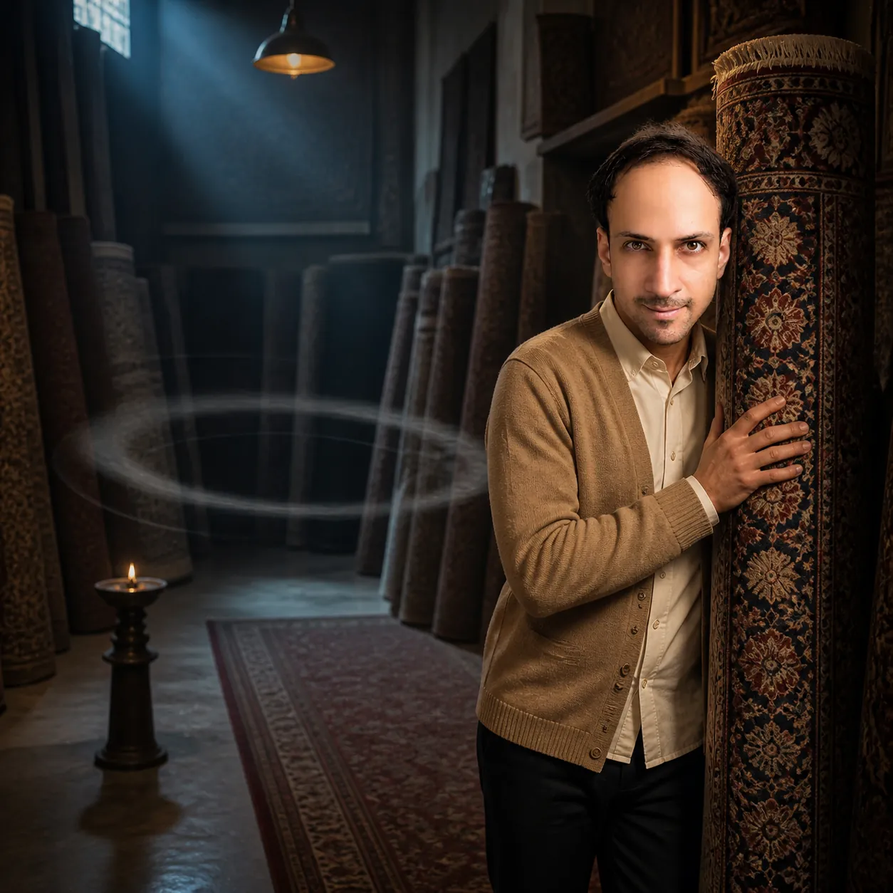 Air Ring in the Carpet Shop — AI Portrait Prompt