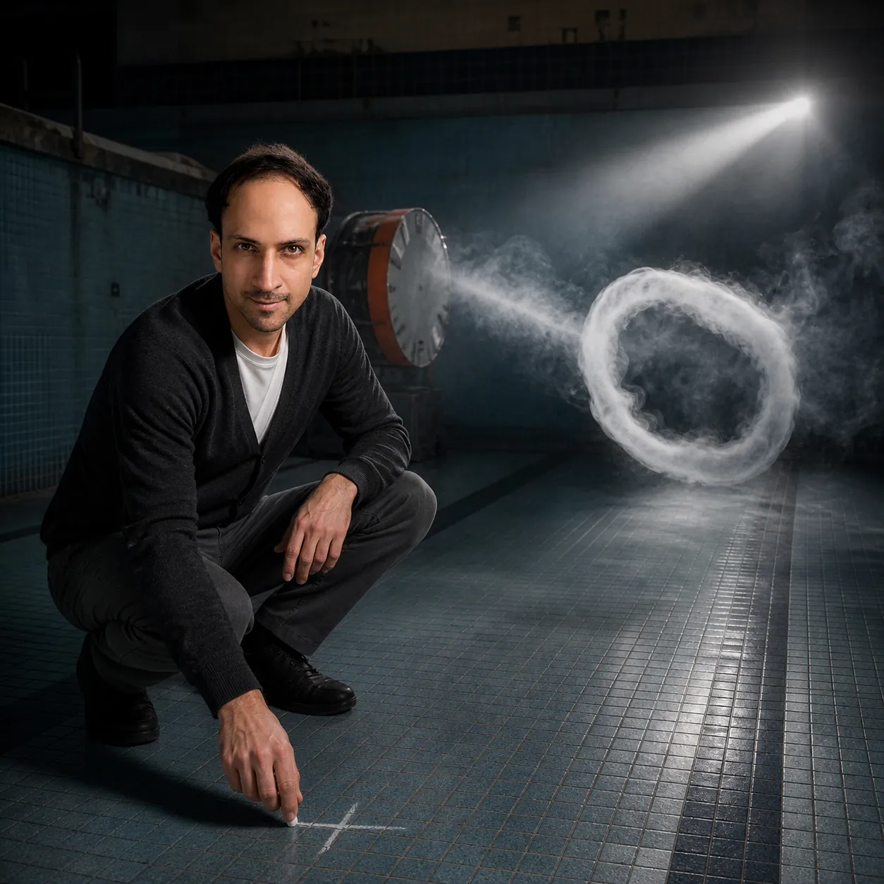 Smoke Ring in the Empty Pool — AI Portrait Prompt
