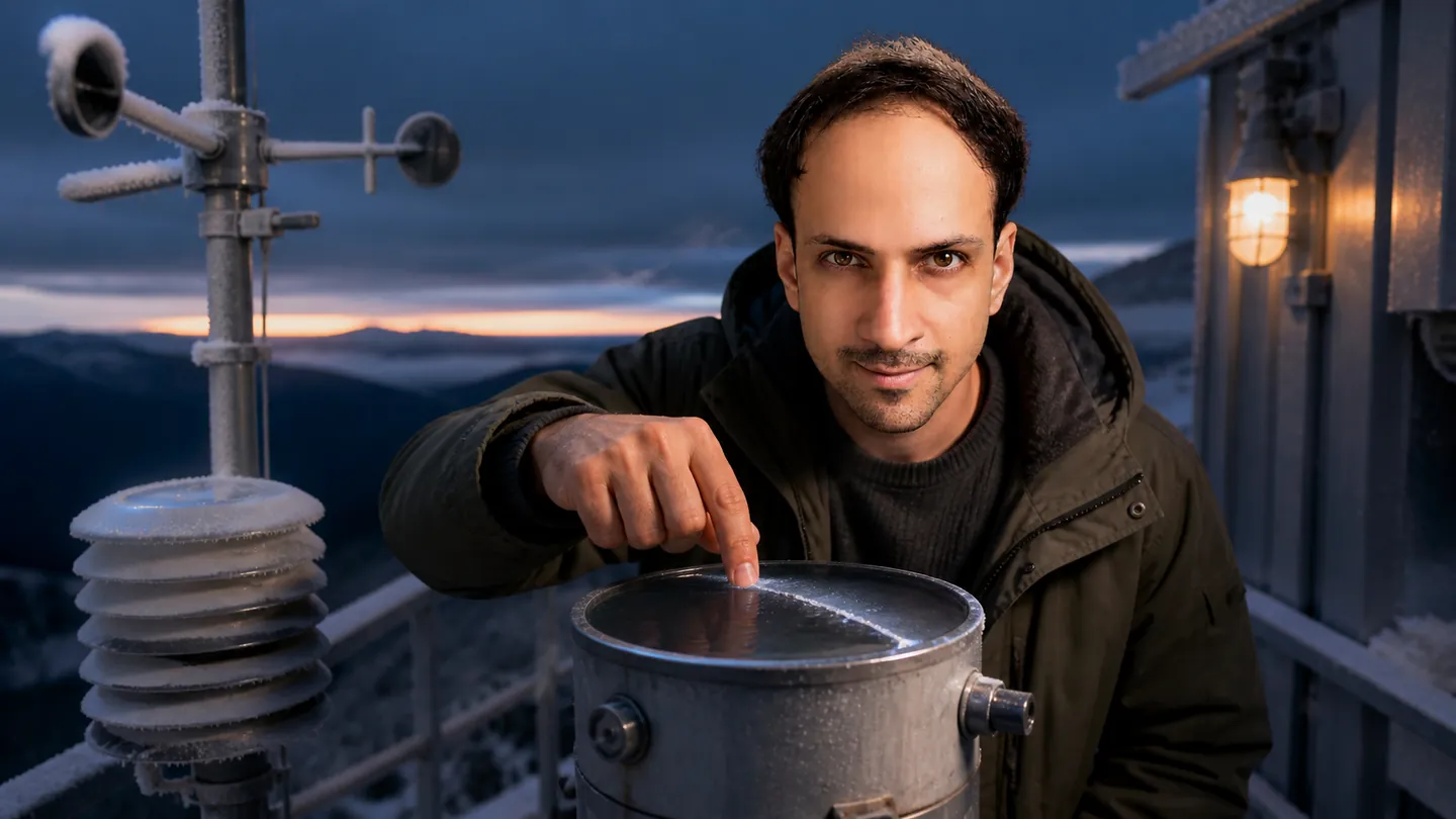 Supercooled Water in the Mountain Weather Station — AI Portrait Prompt