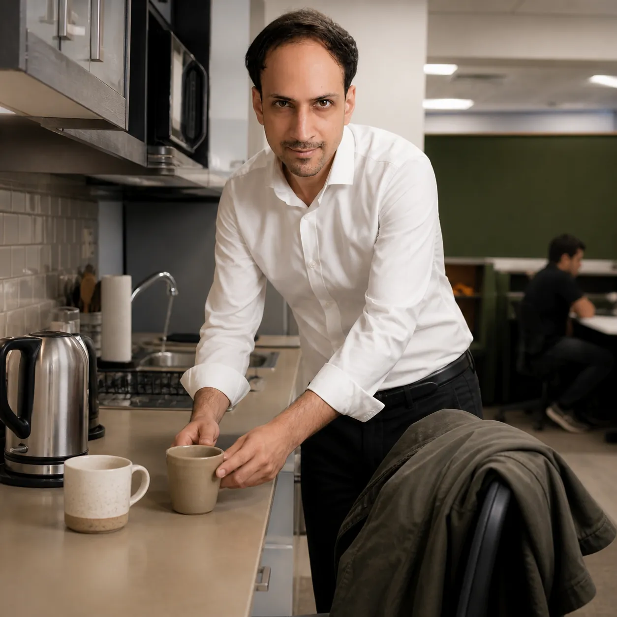 Two Mugs Waiting — AI Portrait Prompt