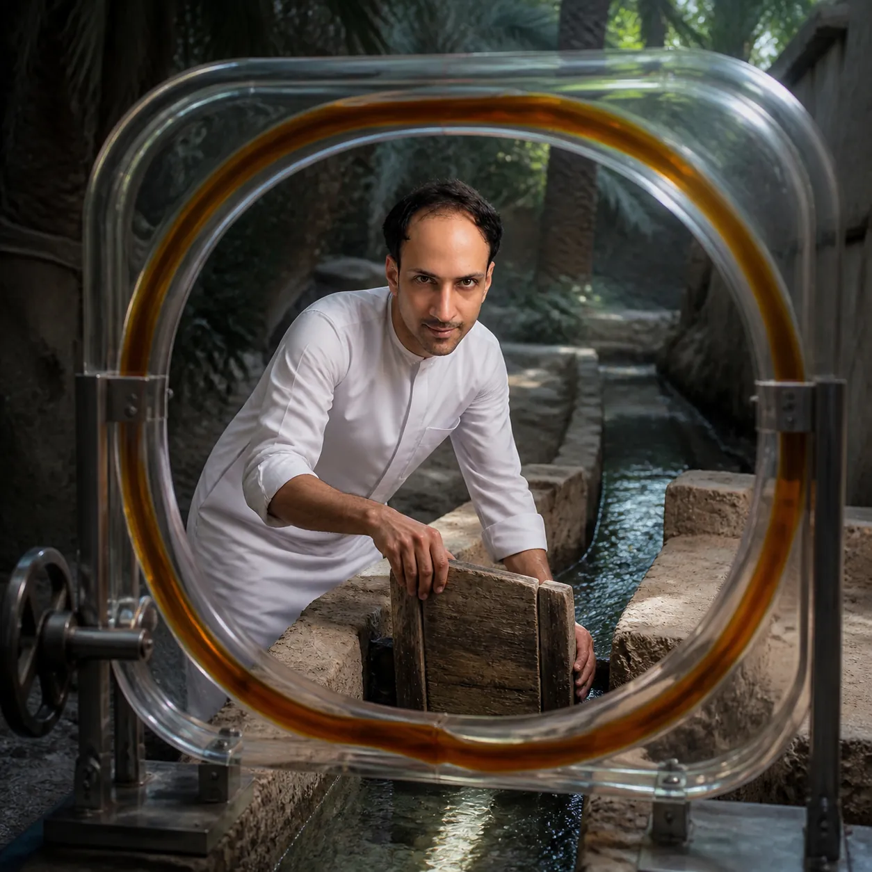 Unmixed Dye Ring by the Falaj — AI Portrait Prompt