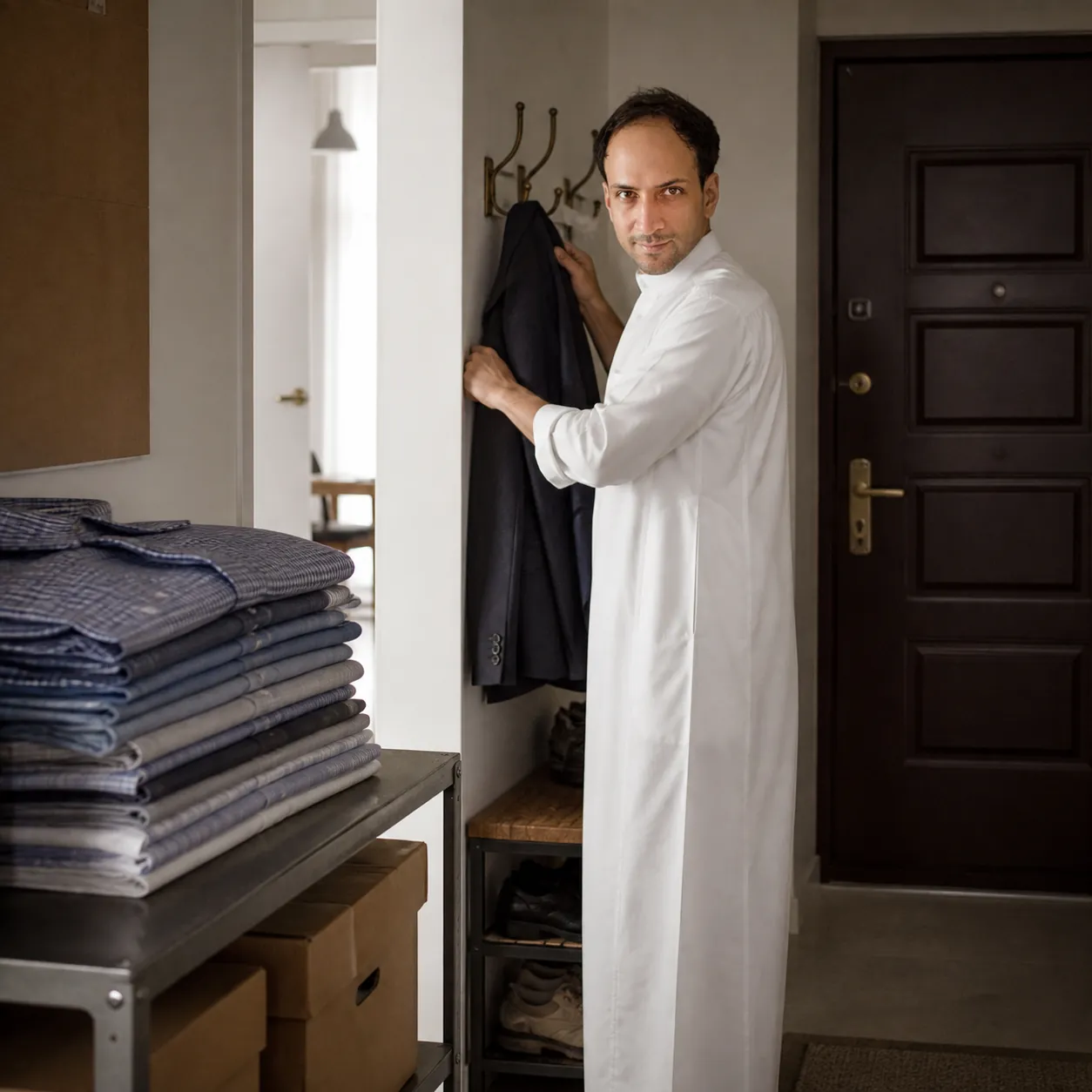 Pressed Shirts Kept for Later — AI Portrait Prompt