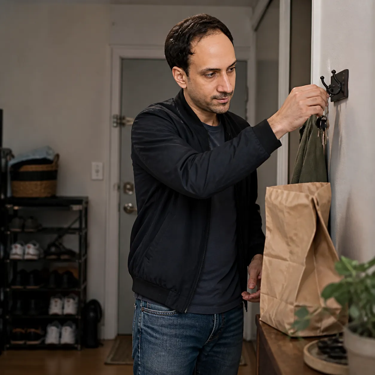 Keys on the Entryway Hook — AI Portrait Prompt