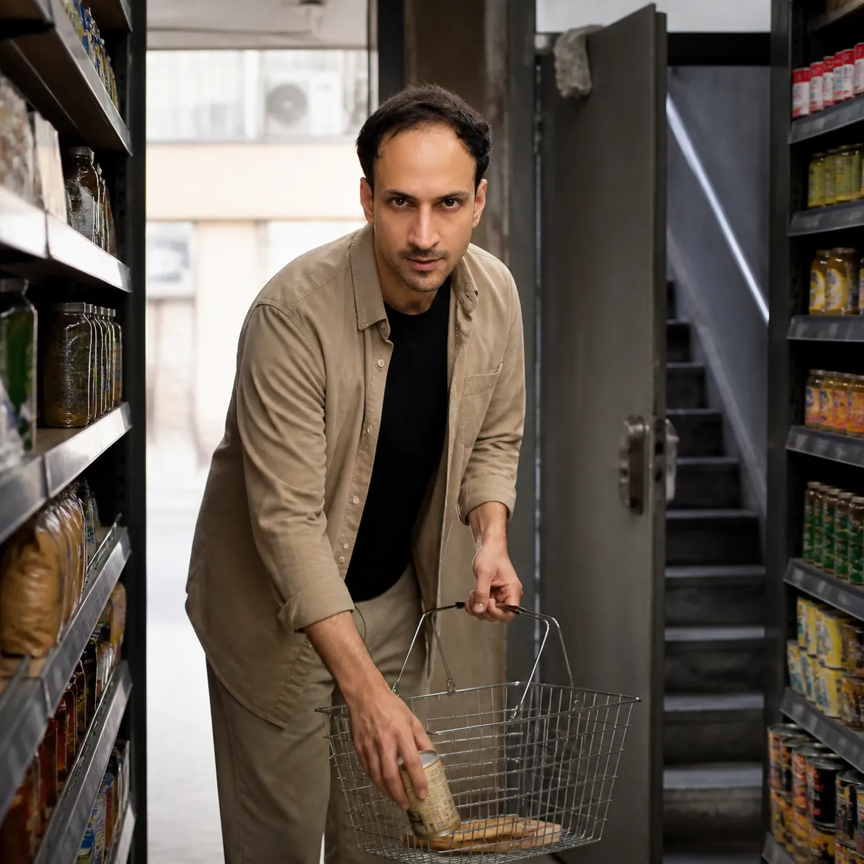 The Basket and the Back Door — AI Portrait Prompt