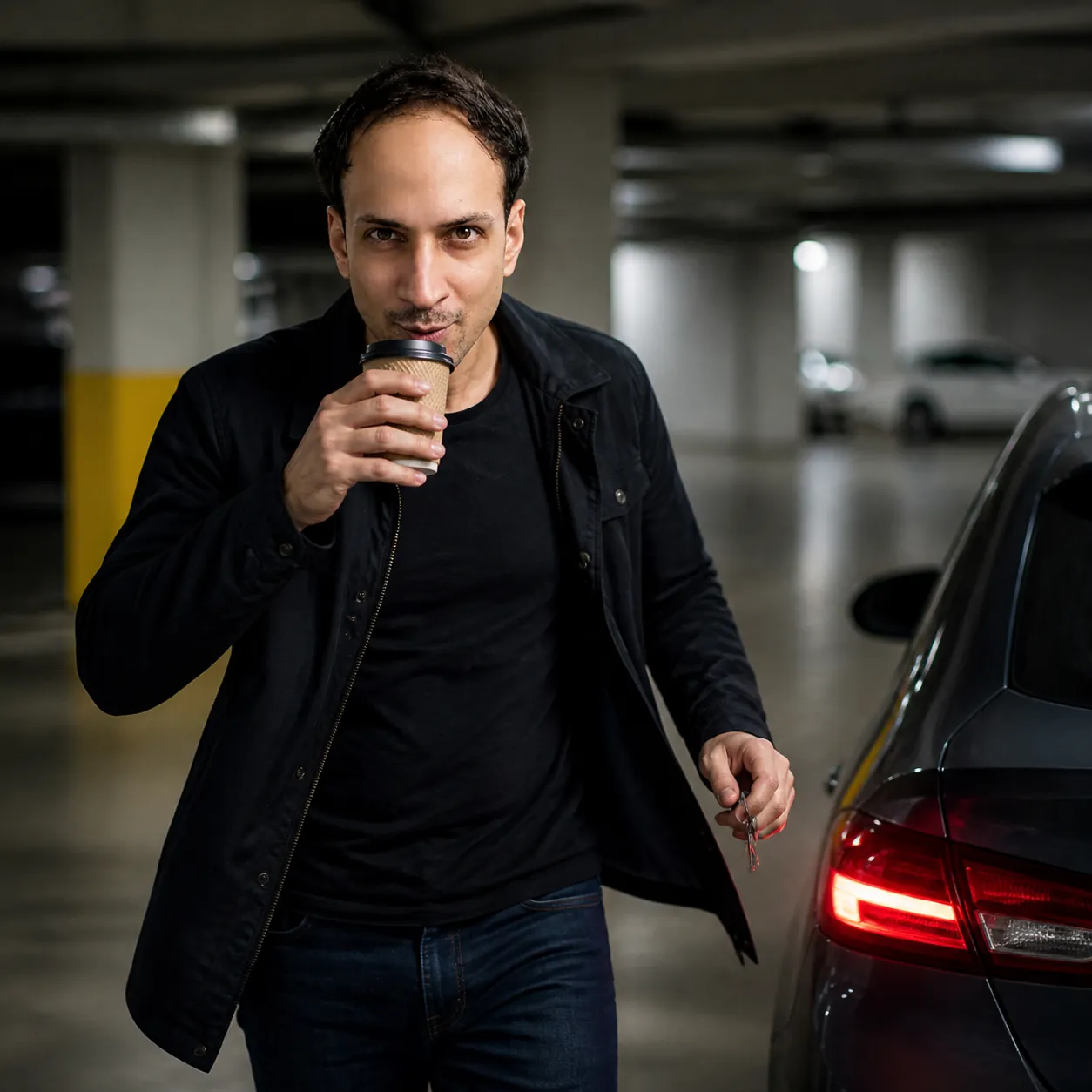 Cold Tea Surprise in the Car Park — AI Portrait Prompt