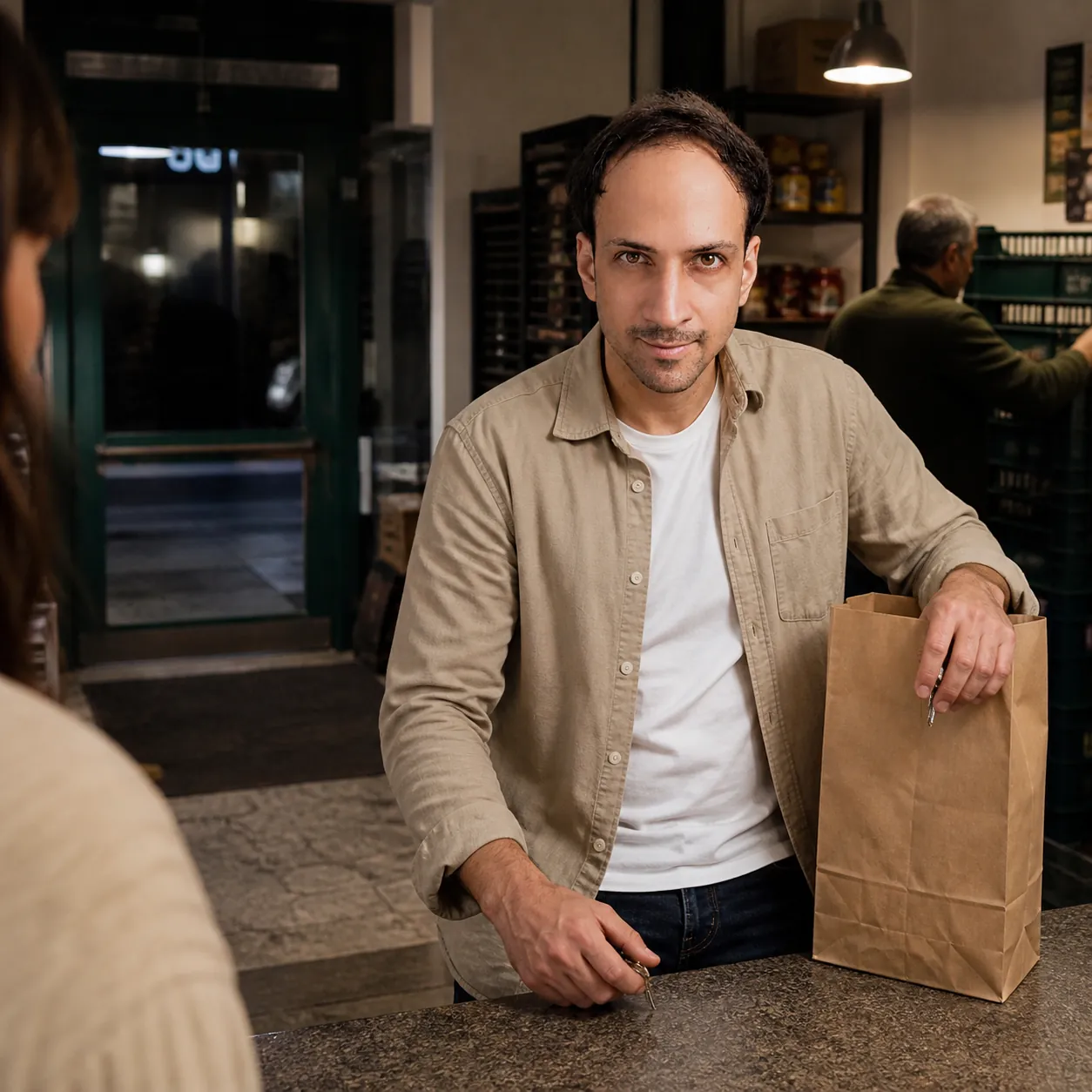 Paper Bag at Closing Time — AI Portrait Prompt