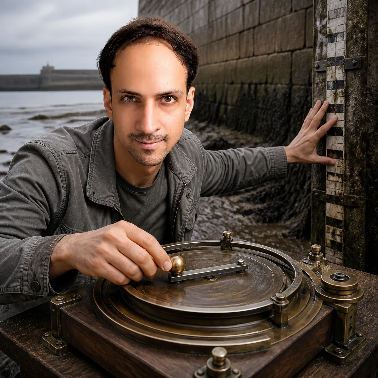 Running Total on the Quay — AI Portrait Prompt