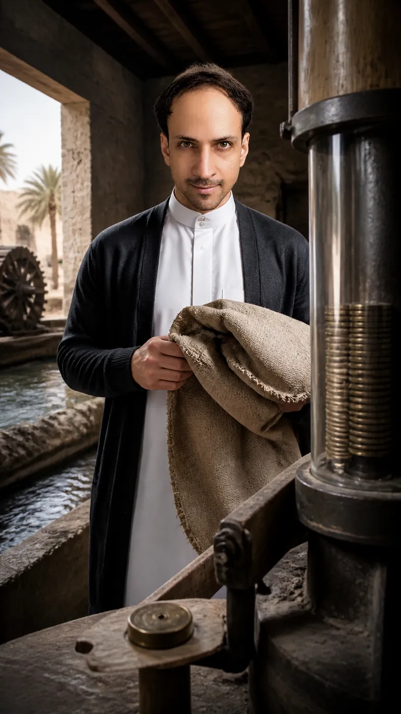 Stored Momentum: Restored Stone Gristmill — AI Portrait Prompt