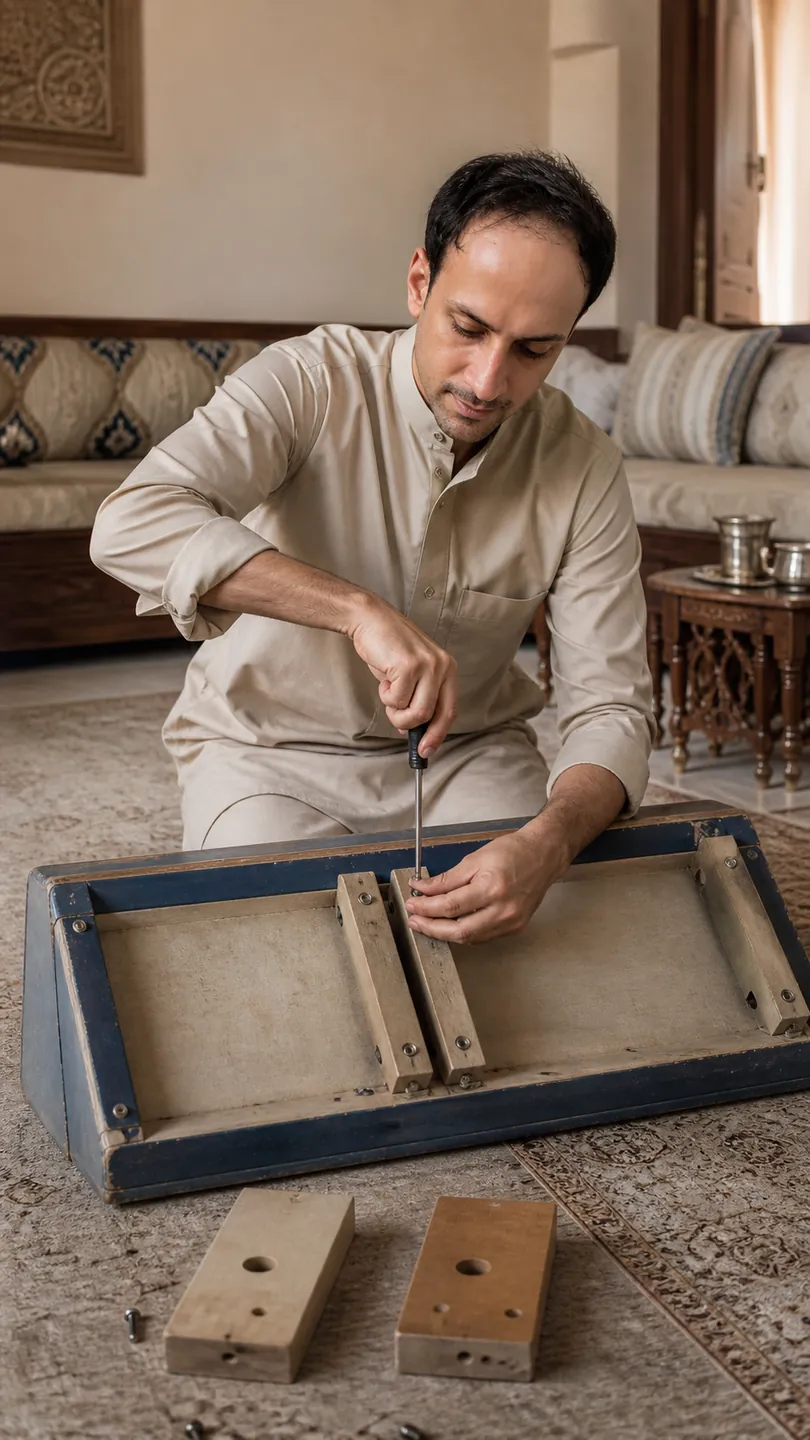Squaring the Majlis Table Before Dinner — AI Portrait Prompt