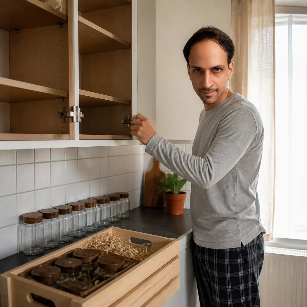 The Jars That Stop Mid-Shelf — AI Portrait Prompt