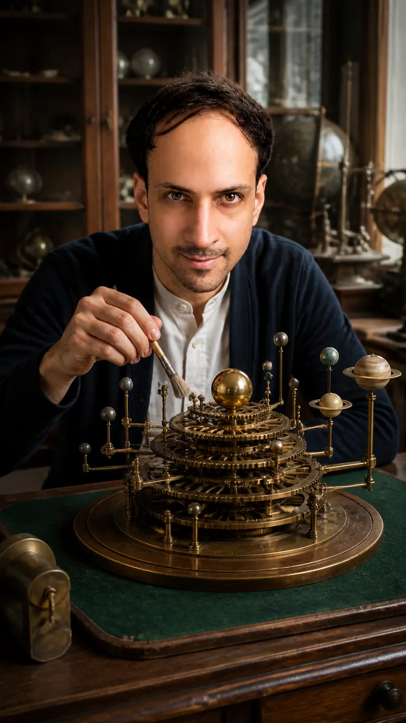 Brass Orrery in the Rare-Instruments Room — AI Portrait Prompt