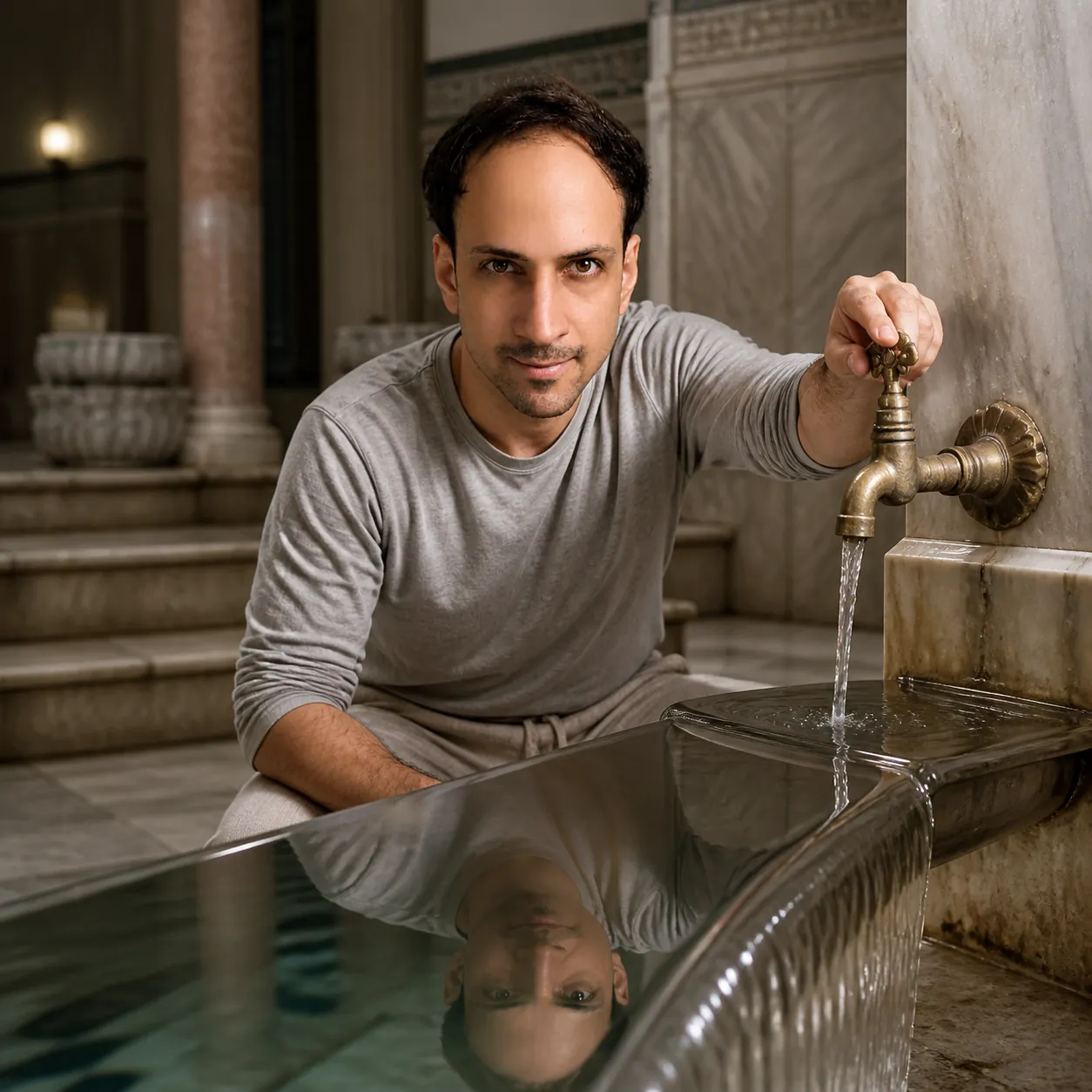 Smooth Weir in the Old Hammam — AI Portrait Prompt