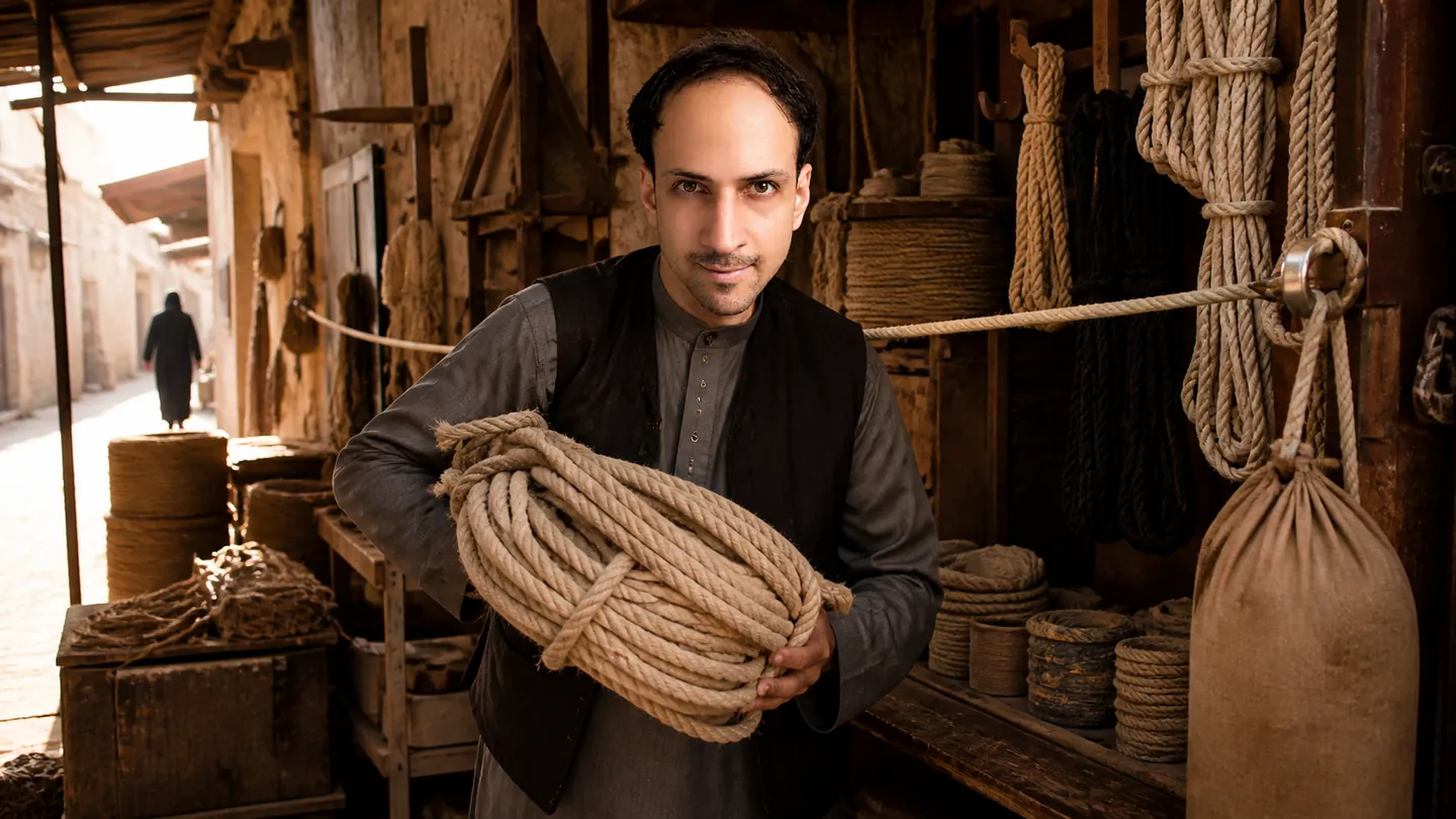 The New Route: Rope-Seller's Stall Deep — AI Portrait Prompt