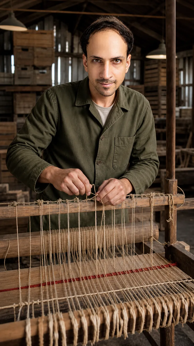 Rewired by Hand: Shaded Date-Packing Barn — AI Portrait Prompt