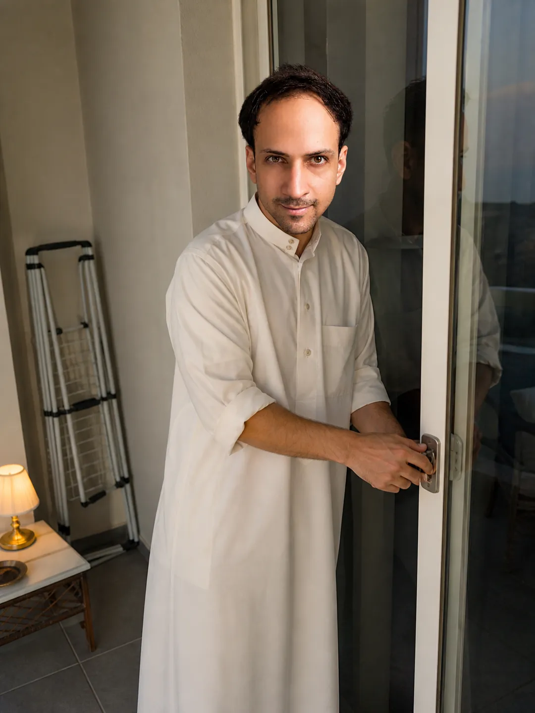 Third Return: Enclosed Balcony — AI Portrait Prompt