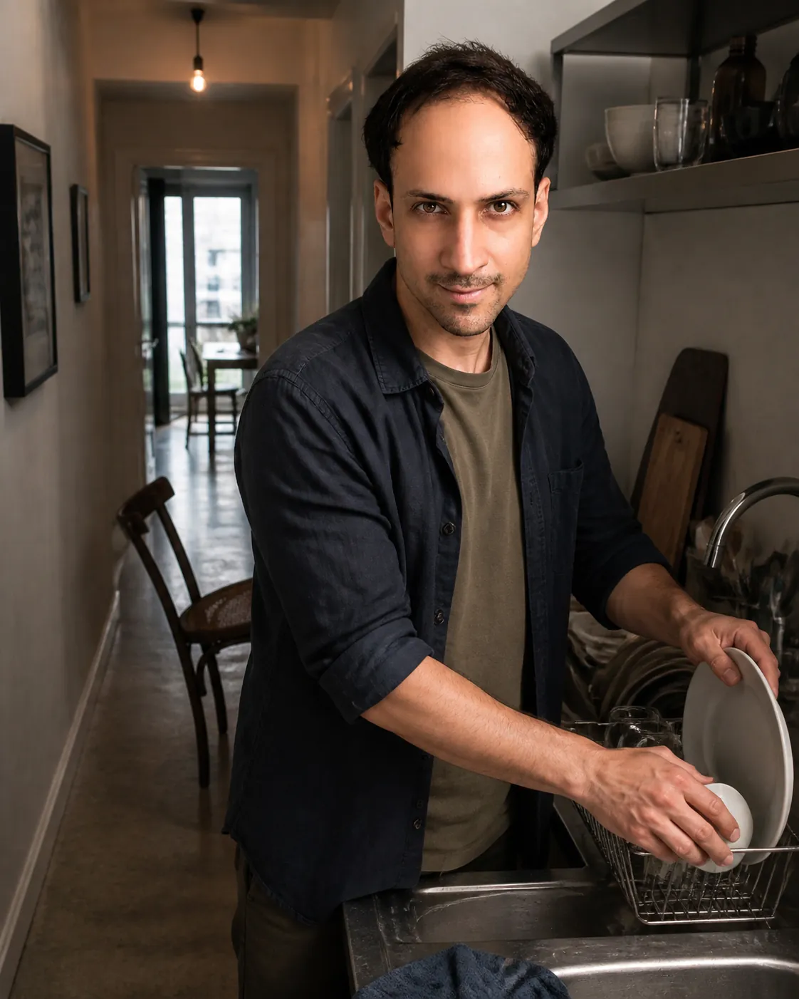 Plates Racked With the Door in View — AI Portrait Prompt