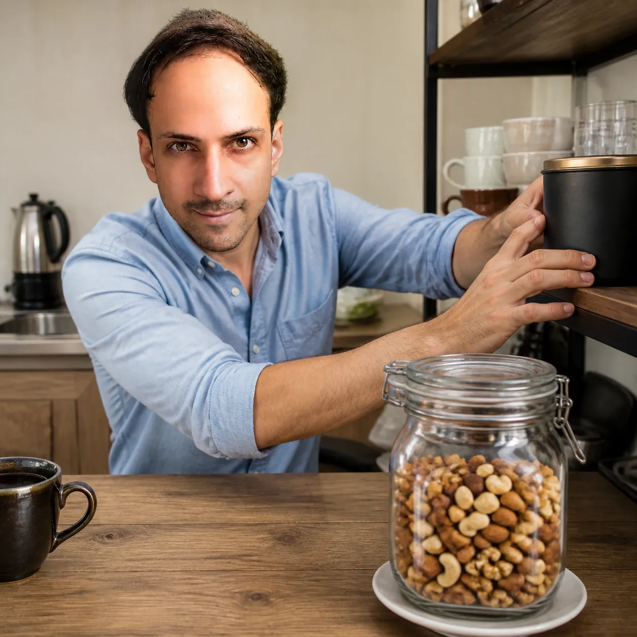 The Settling Jar of Nuts — AI Portrait Prompt