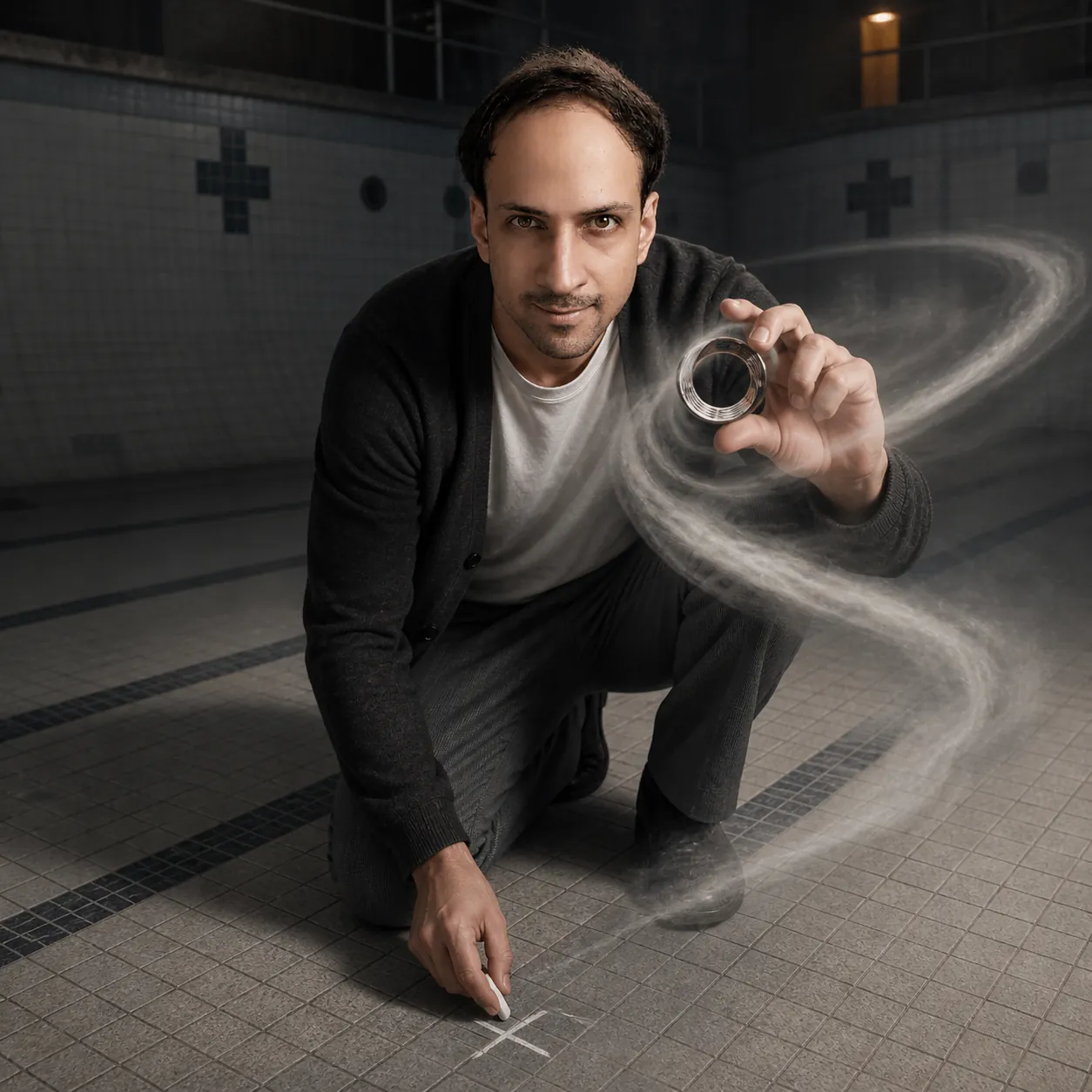 Spiral Ring in the Drained Pool — AI Portrait Prompt