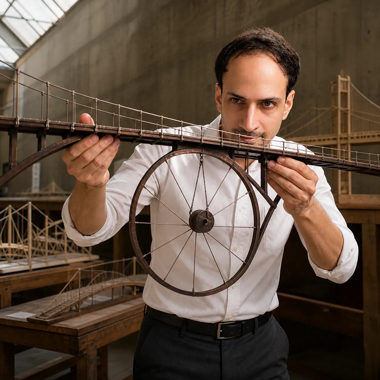 Spokes Among Student Bridges — AI Portrait Prompt