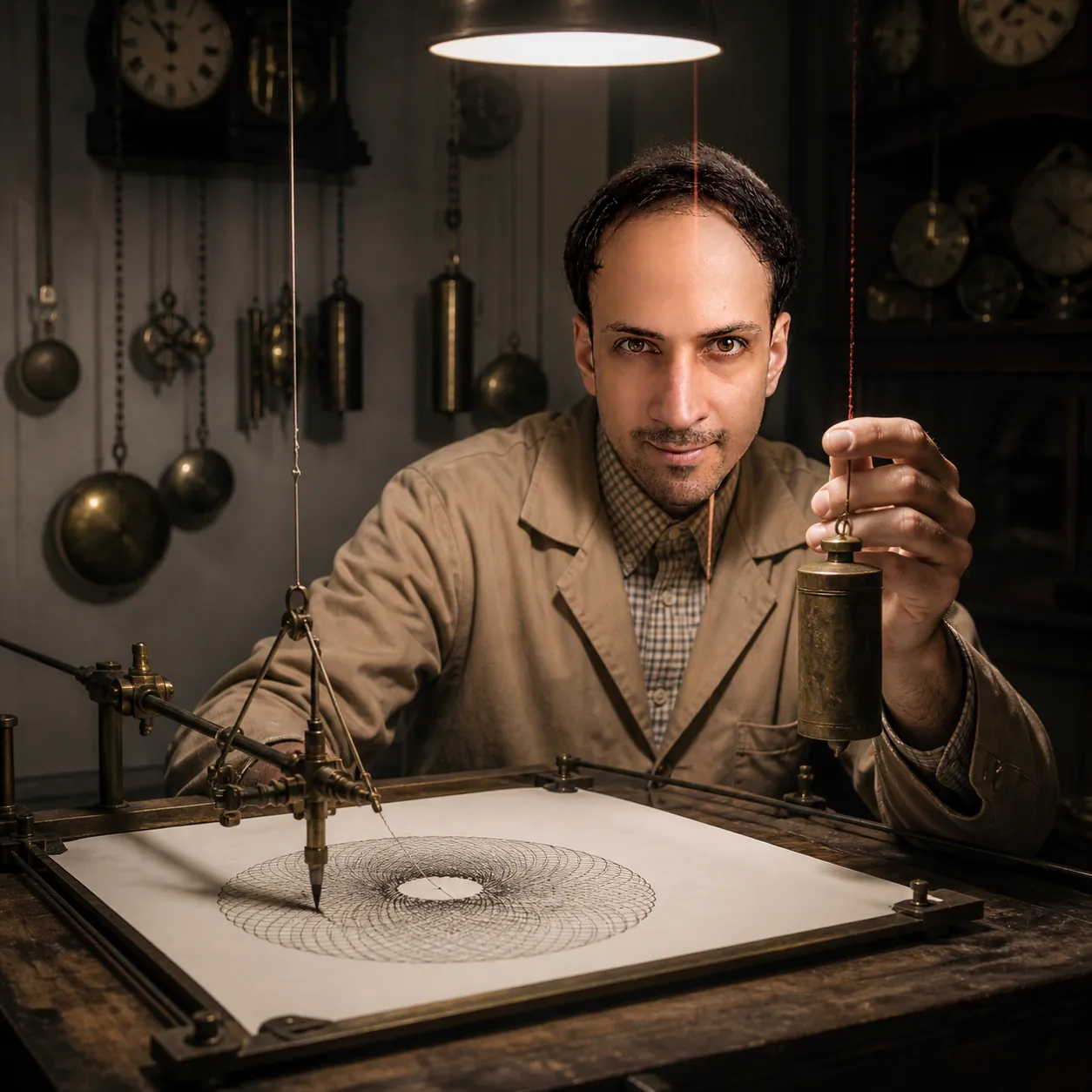 The Clockmaker's Harmonograph — AI Portrait Prompt