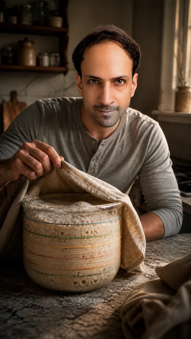 Invisible Labor: Stone Kitchen Bench — AI Portrait Prompt