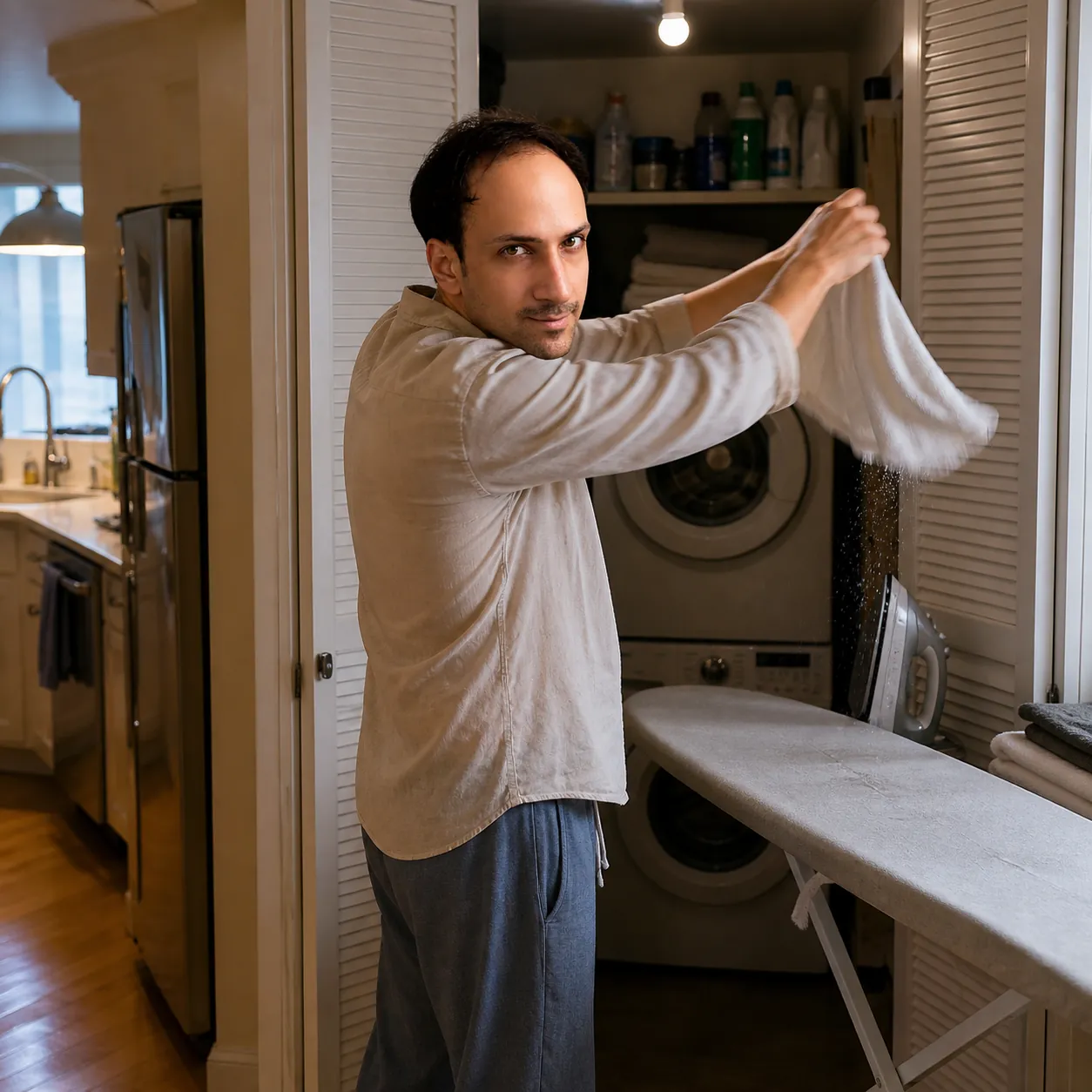 Snapping Out the Wet Towel — AI Portrait Prompt