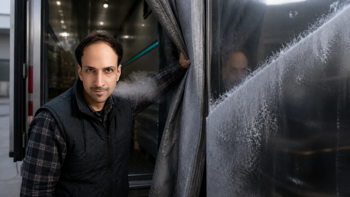 Breath on Frozen Steel in the Refrigerated Truck — AI Portrait Prompt
