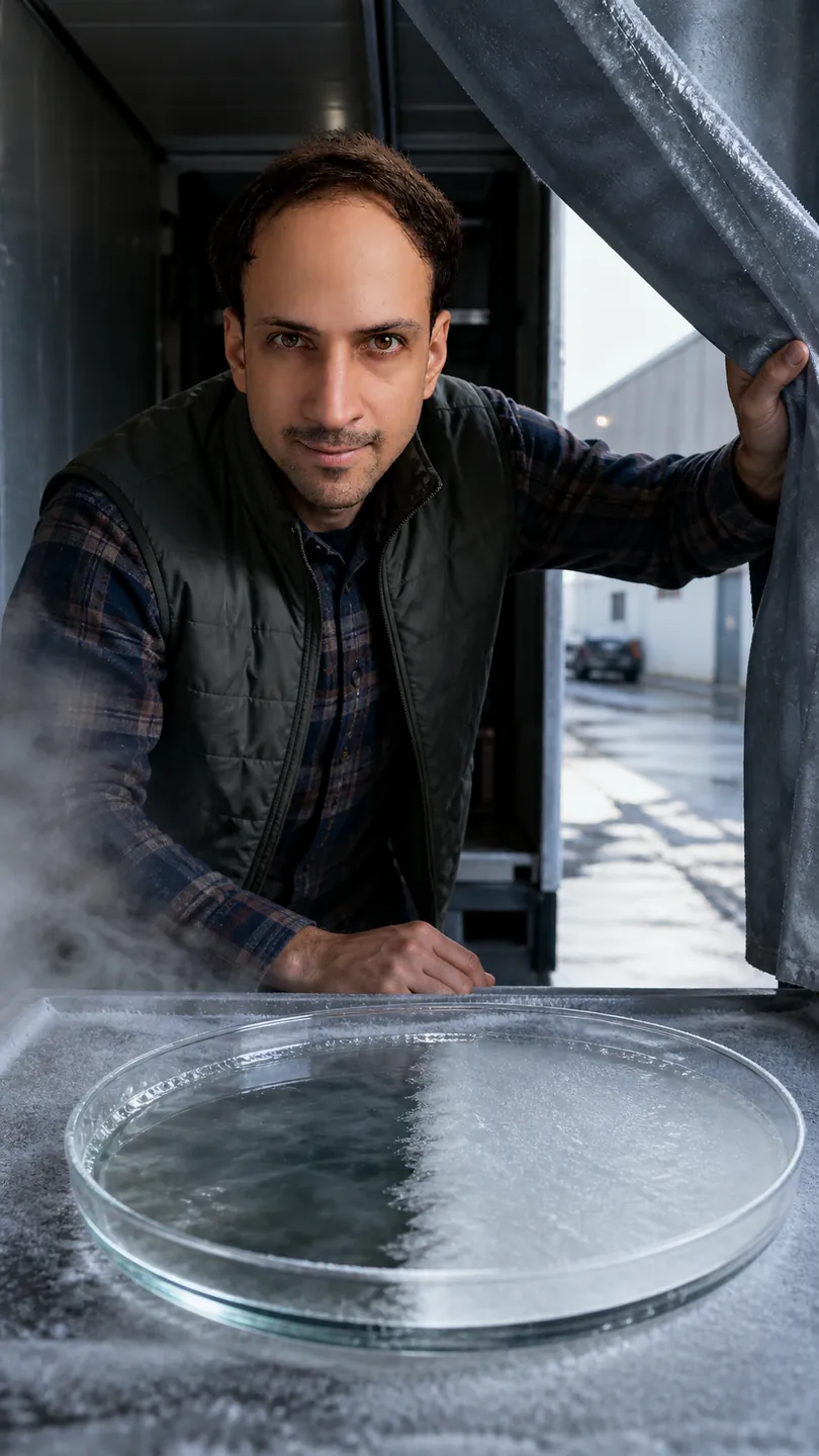 Supercooled Water in the Refrigerated Truck — AI Portrait Prompt