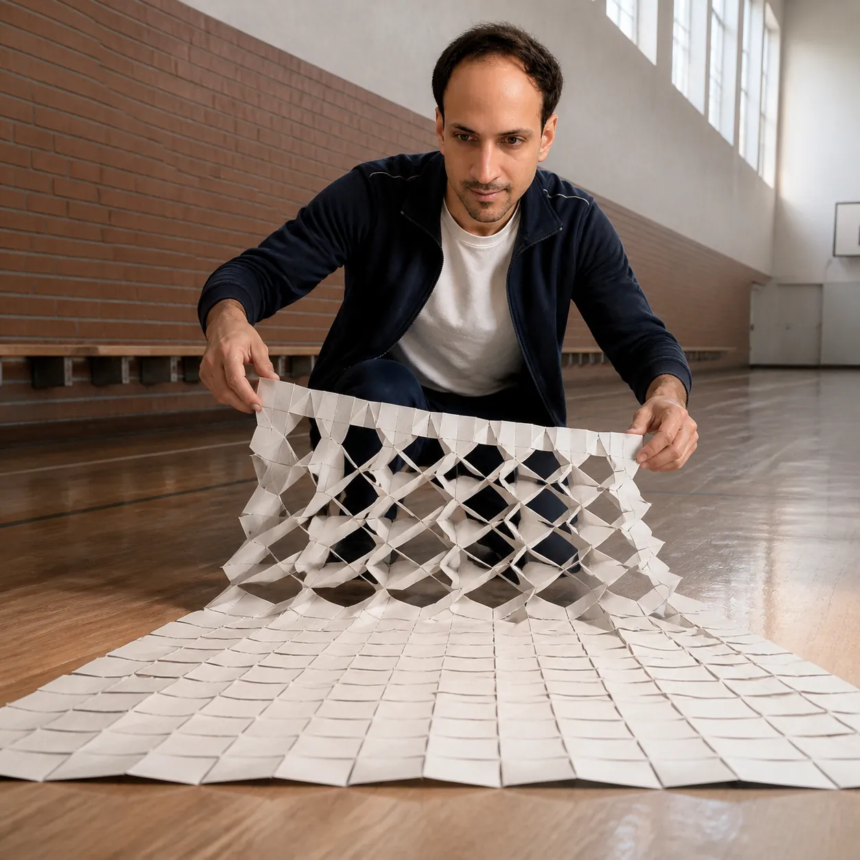 Stretch Lattice in the Gym — AI Portrait Prompt