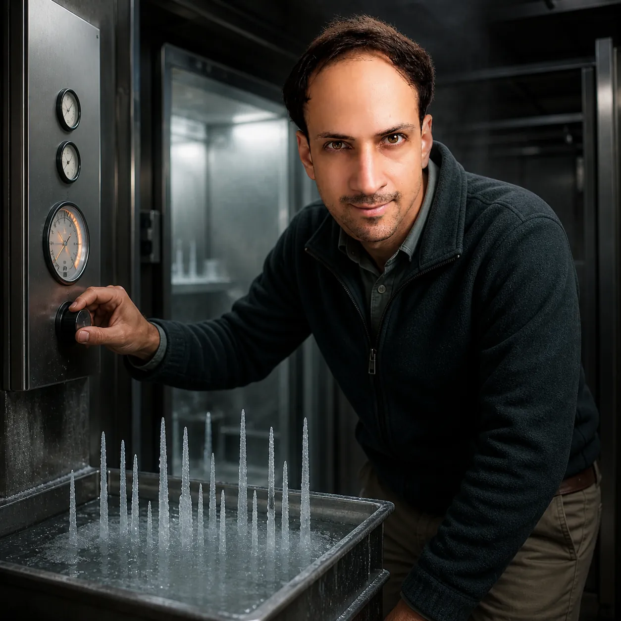 Ice Spikes in the Test Chamber — AI Portrait Prompt