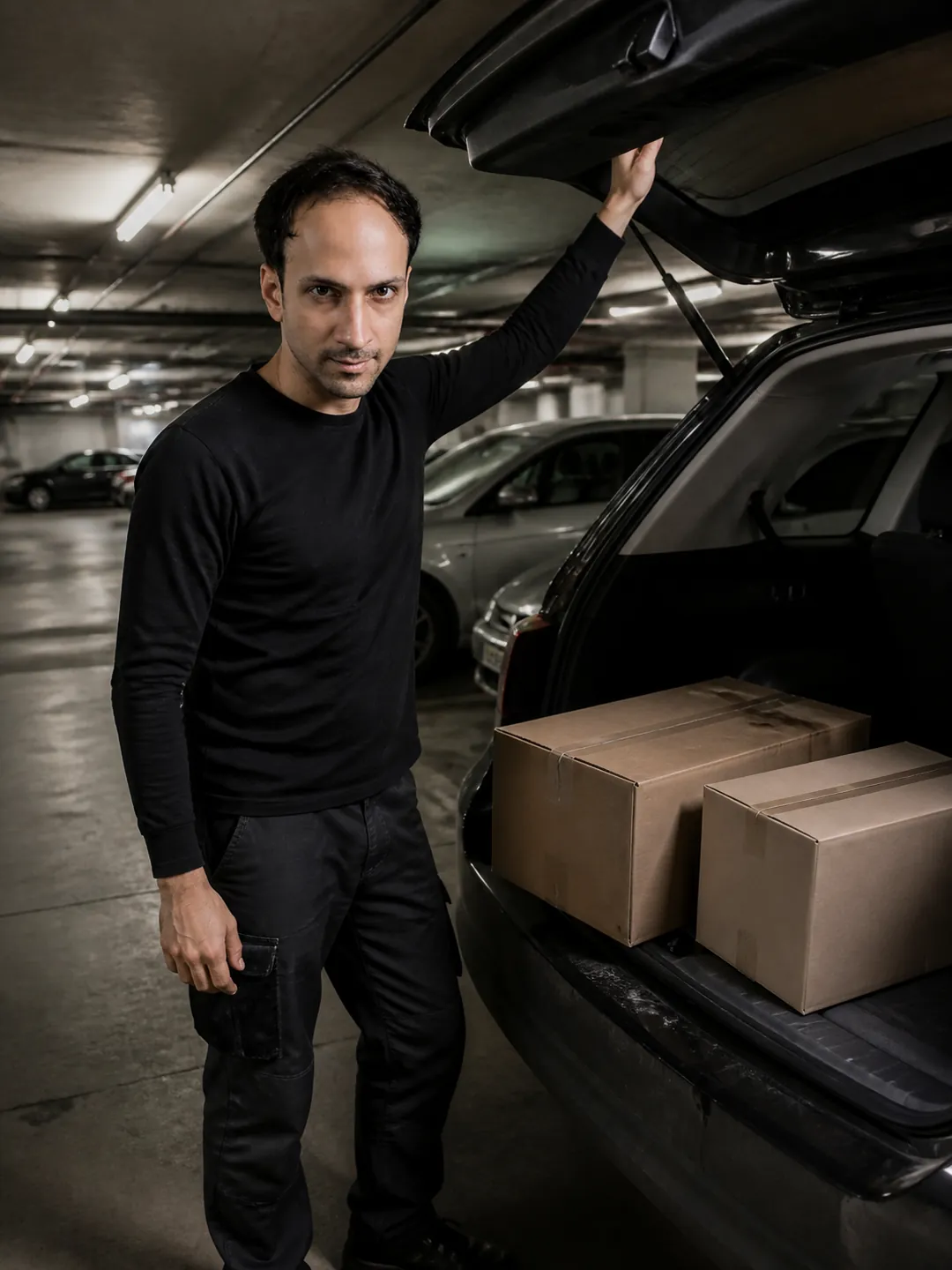 Closing the Hatch in the Parking Garage — AI Portrait Prompt