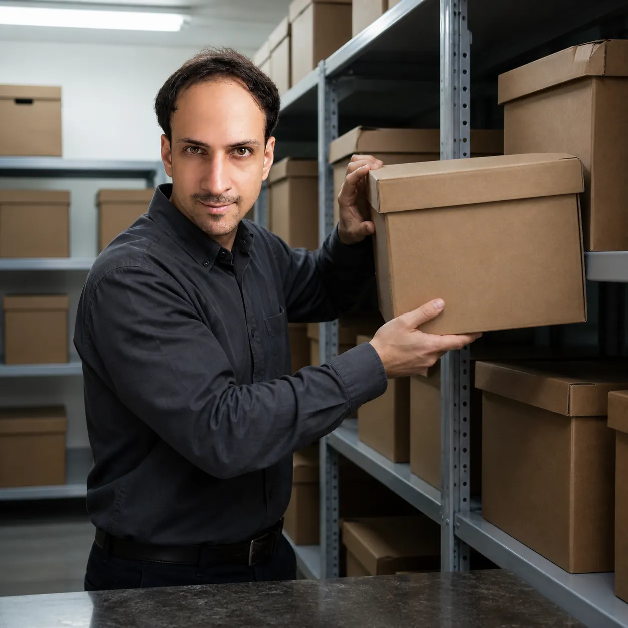 Box Back on the Shelf — AI Portrait Prompt
