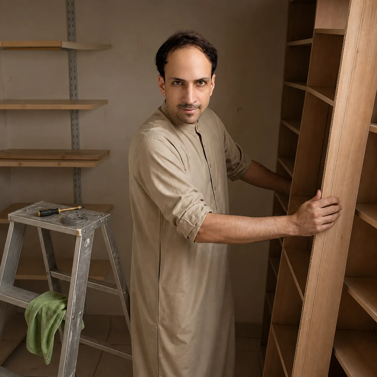 The Stepladder Still Standing — AI Portrait Prompt
