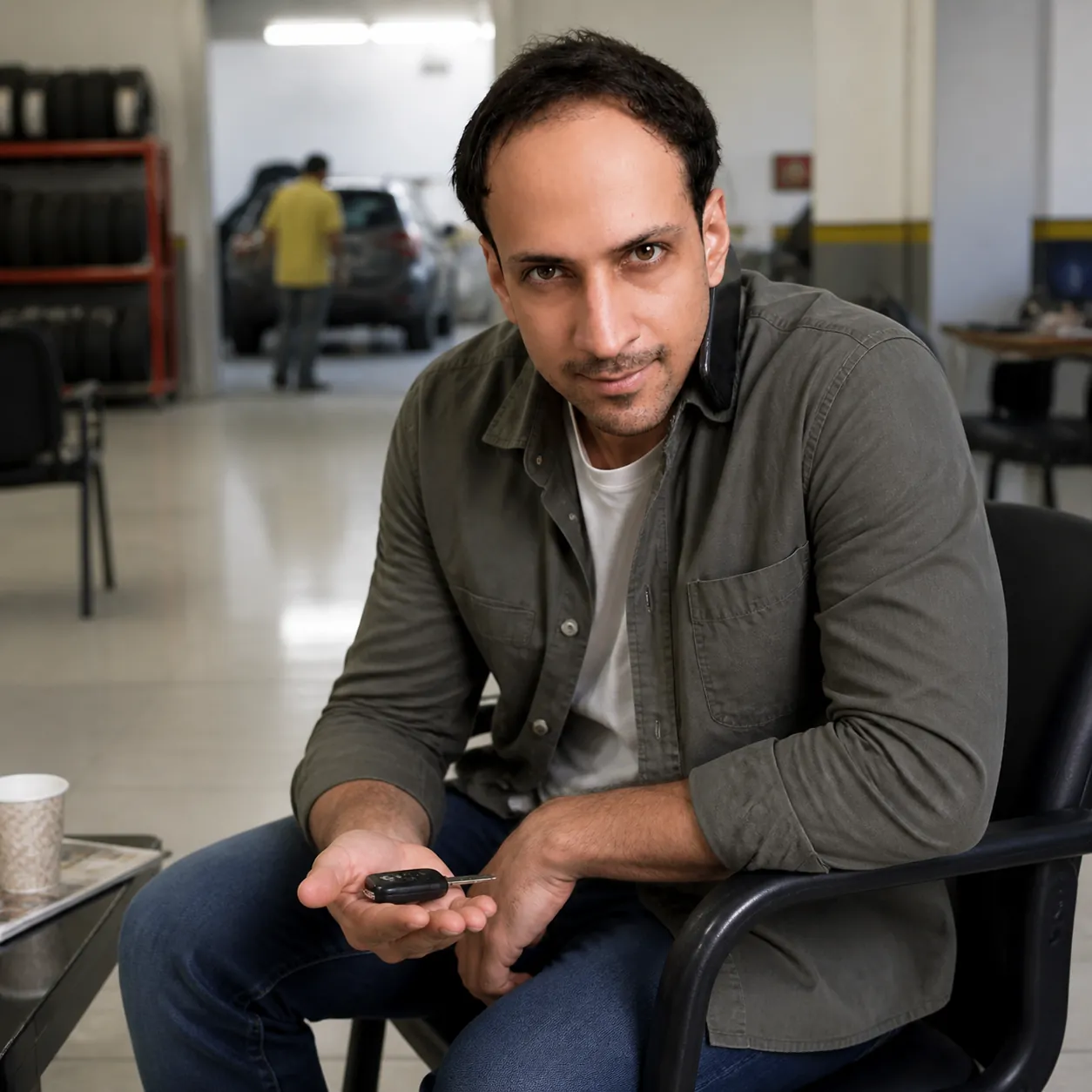 Car Key in the Waiting Corner — AI Portrait Prompt