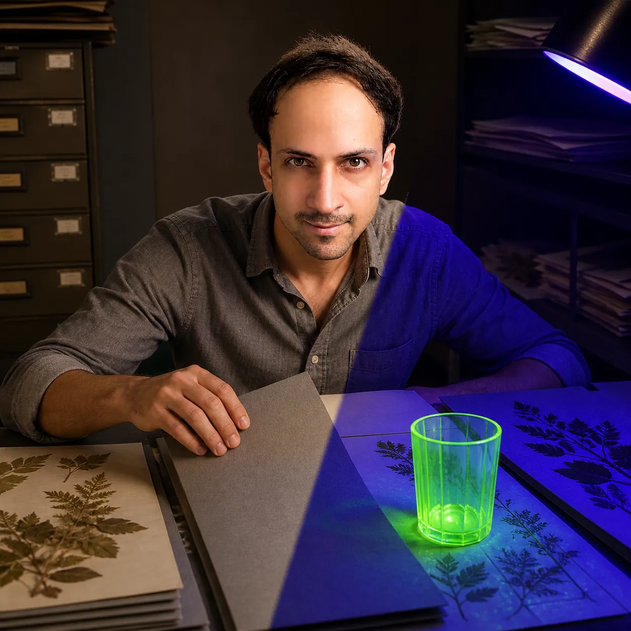 Uranium Glass in the Herbarium — AI Portrait Prompt