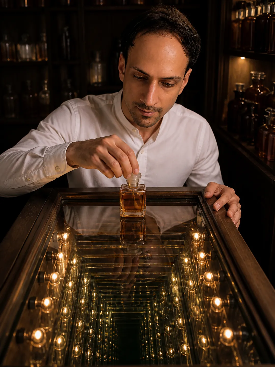 Bounded Forever: Perfumer's Compounding Room — AI Portrait Prompt