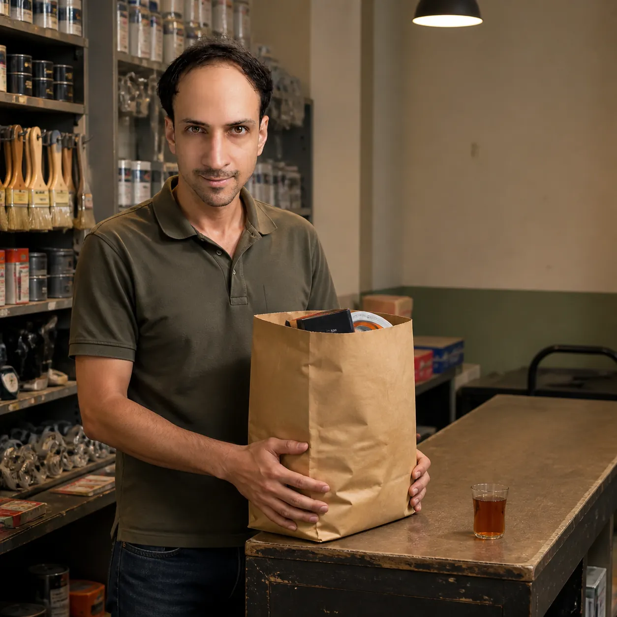 At the Hardware Counter — AI Portrait Prompt
