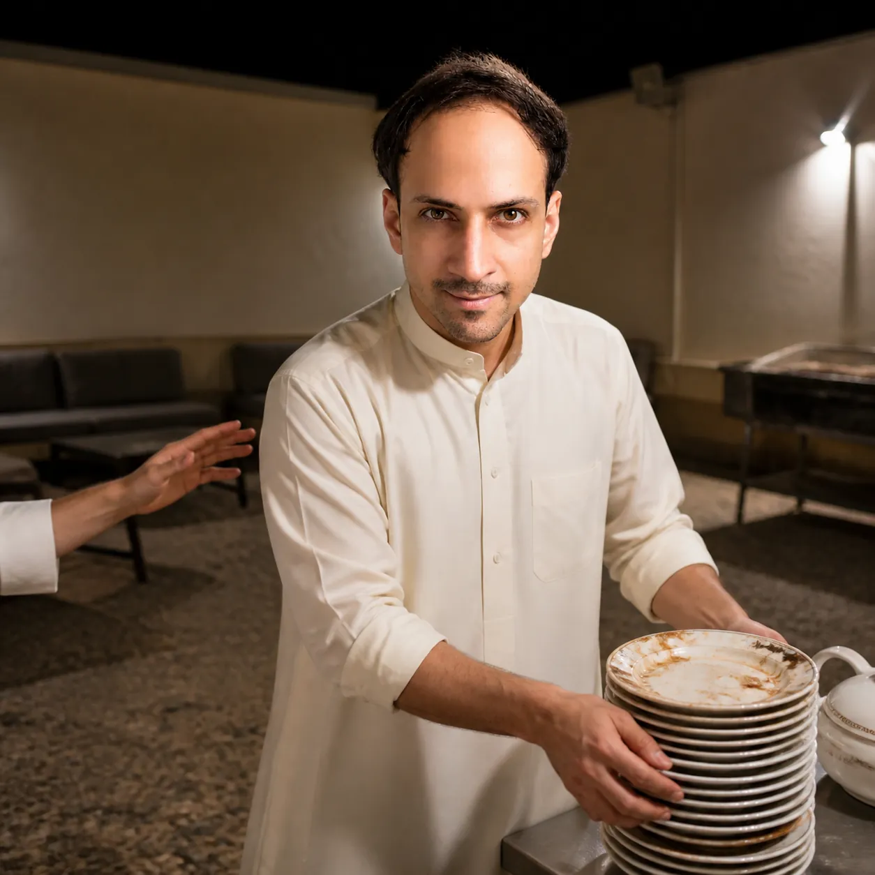 The Courtyard After Dinner — AI Portrait Prompt