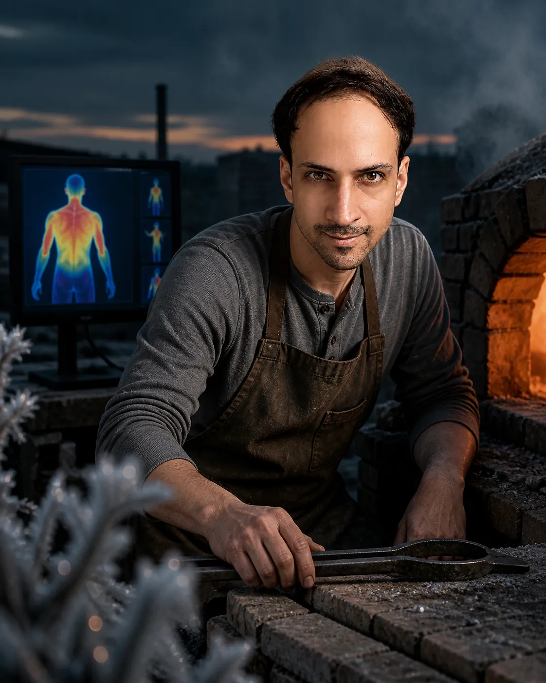 Stress on Purpose: Pottery Kiln Yard — AI Portrait Prompt