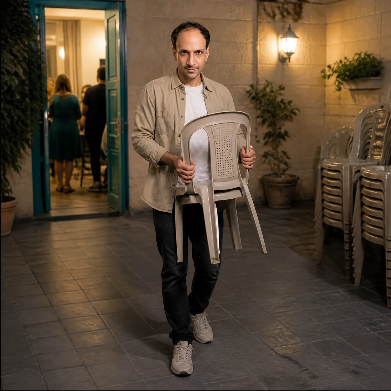 Carrying the Chairs Out — AI Portrait Prompt