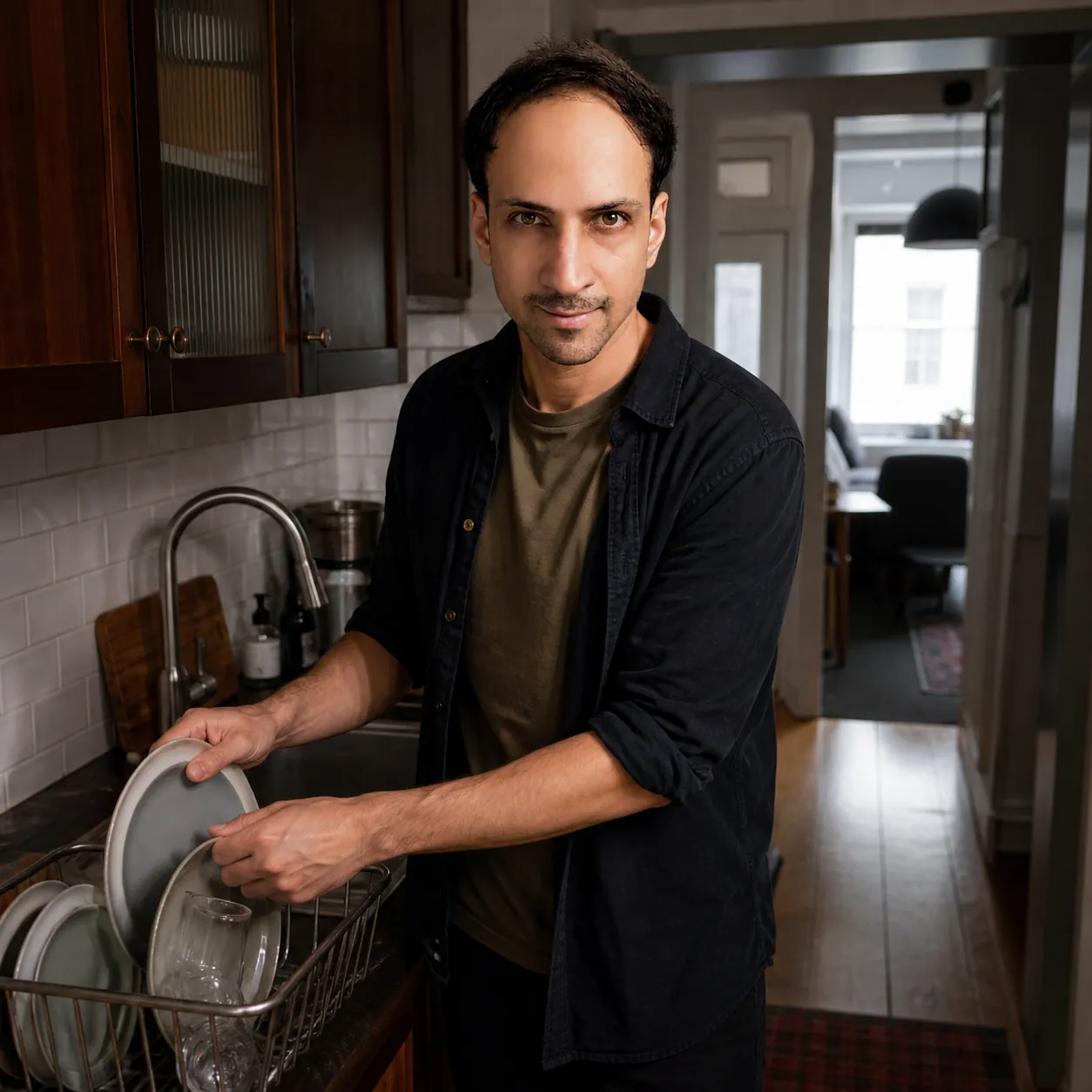 Plates in the Galley Kitchen — AI Portrait Prompt