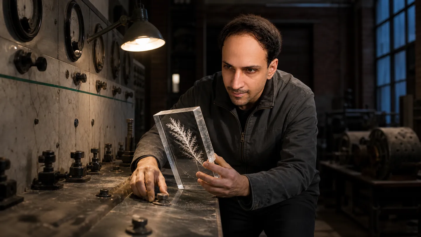 Lightning's Autograph: Decommissioned Brick Switch-House — AI Portrait Prompt