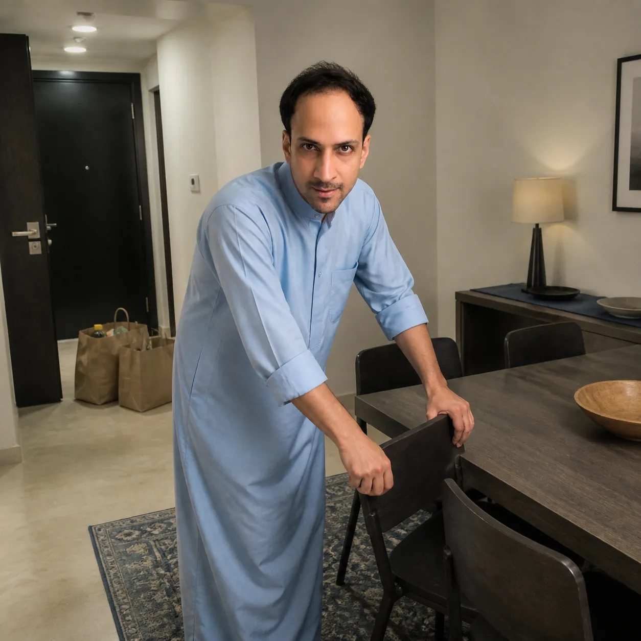 Groceries Emptied by the Door — AI Portrait Prompt